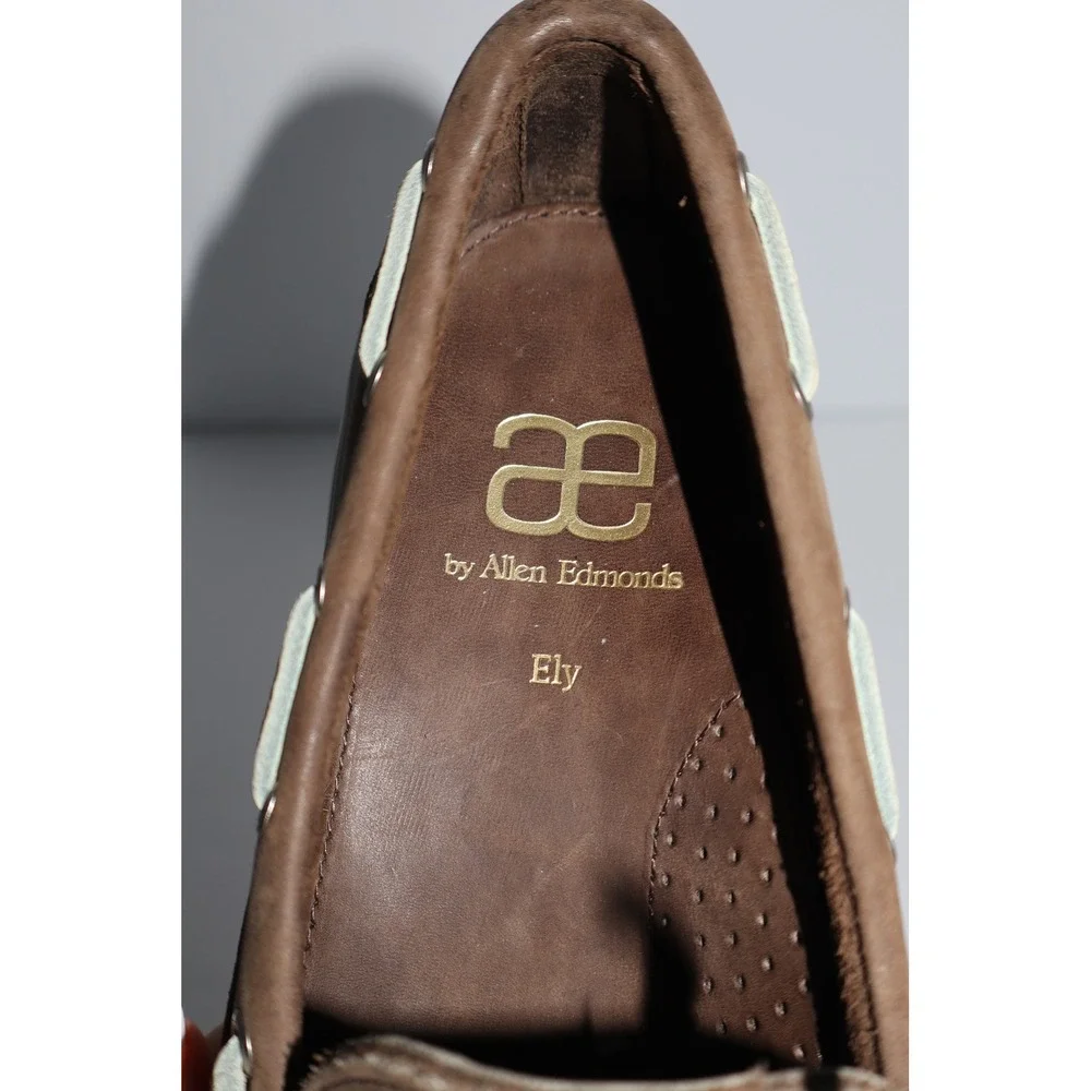 Allen Edmonds Ely Mens Brown Boat Shoes Extra Light Sole Loafers Size 9 D